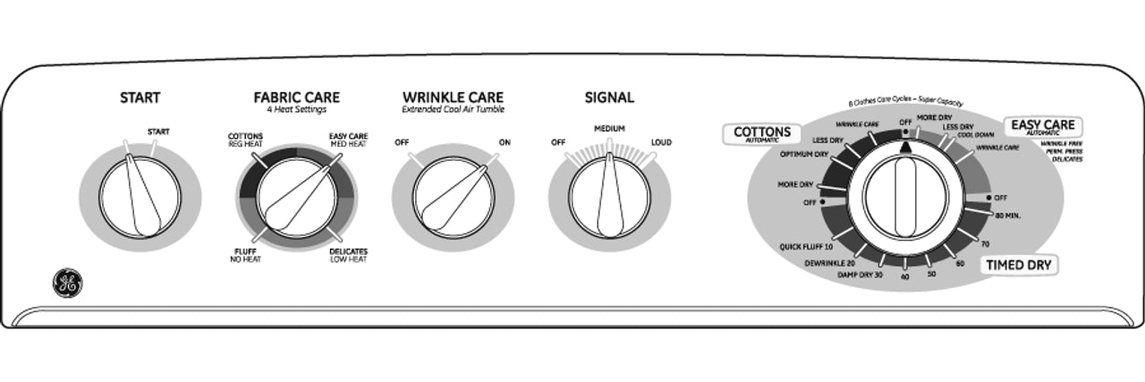 GE® Long Vent 7.0 Cu. Ft. Super Capacity Gas Dryer