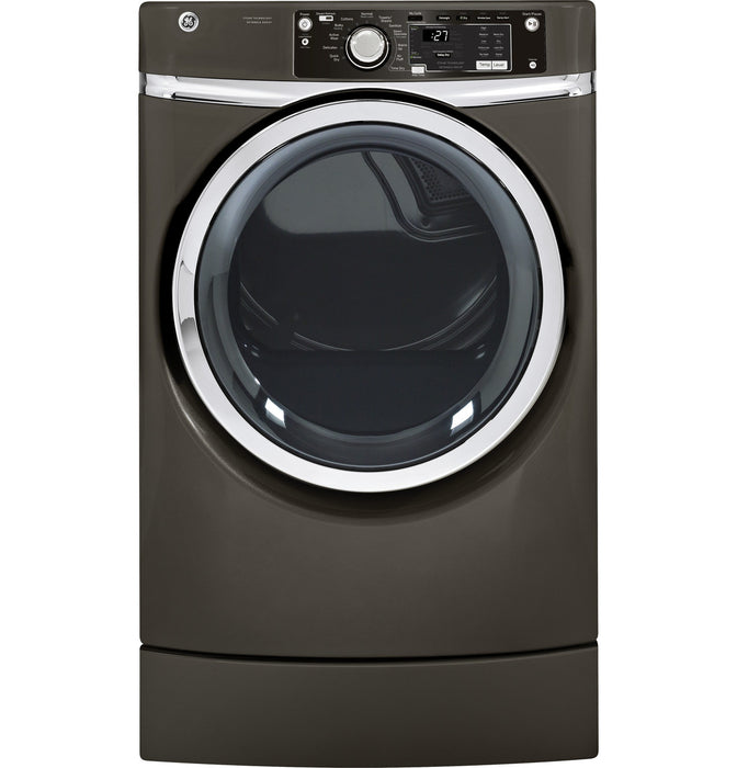 GE® 8.1 cu. ft. capacity RightHeight™ Design Front Load gas dryer with steam