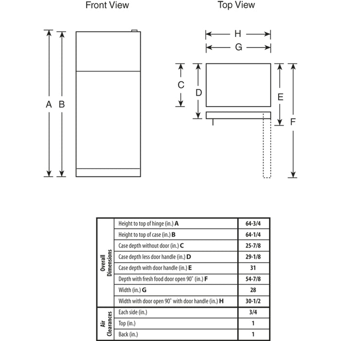 GE® ENERGY STAR® 16.6 Cu. Ft. Top-Freezer Refrigerator