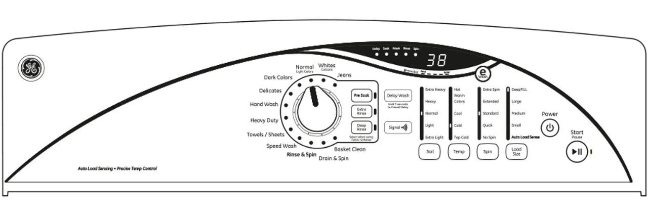 GE® 3.8 DOE cu. ft. washer with stainless steel basket
