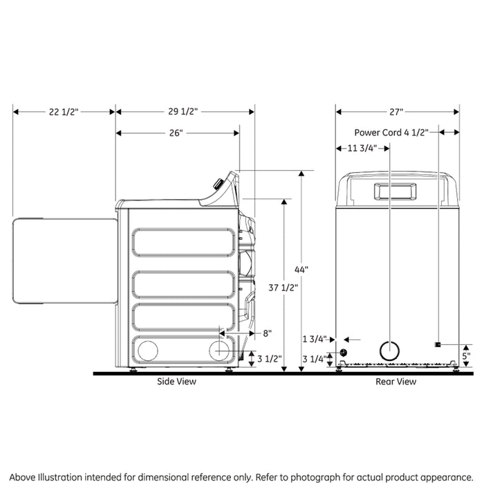 GE® 7.2 cu. ft. Capacity aluminized alloy drum Electric Dryer