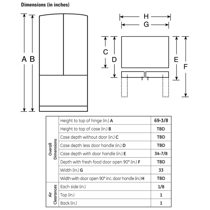 GE® ENERGY STAR® 22.2 Cu. Ft. French-Door Refrigerator