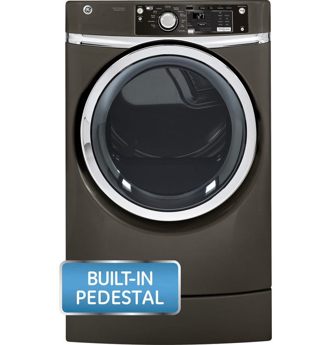 GE® 8.1 cu. ft. capacity RightHeight™ Design Front Load electric dryer with steam