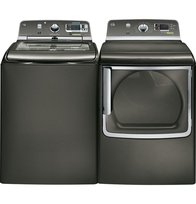 GE® 7.8 cu. ft. capacity electric dryer with stainless steel drum and steam