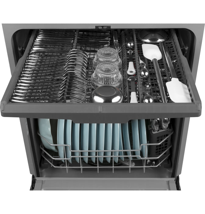 GE® Front Control with Stainless Interior Door Dishwasher with Sanitize Cycle & Dry Boost