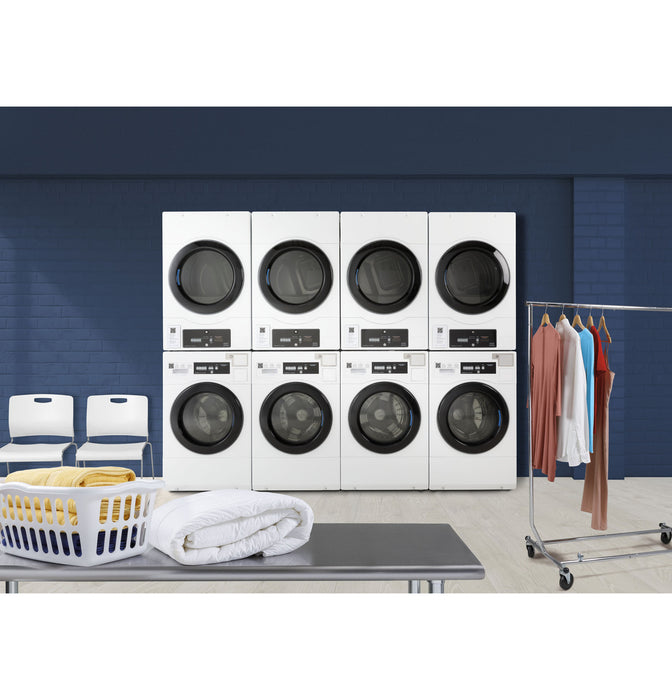 GE® Commercial 7.7 cu. ft. Capacity Gas Dryer with Built-In App-Based Payment System SITE WIFI REQUIRED, Stacking Unit