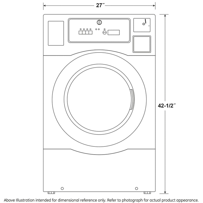 GE® Commercial 7.7 cu. ft. Capacity Gas Dryer with Built-In App-Based Payment System SITE WIFI REQUIRED, Stacking Unit