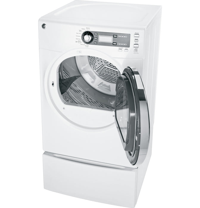 GE® 7.5 cu. ft. capacity frontload dryer with Steam and stainless steel drum