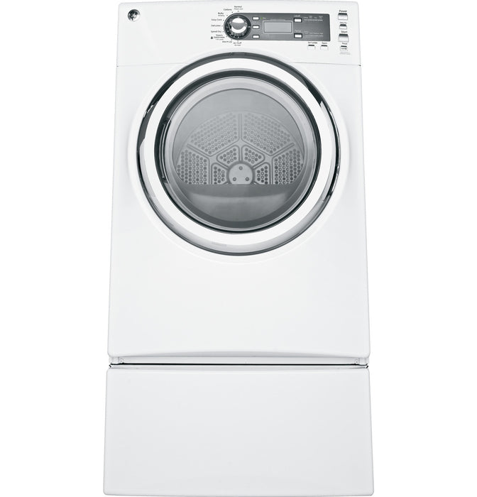 GE® 7.5 cu. ft. capacity frontload dryer with Steam and stainless steel drum