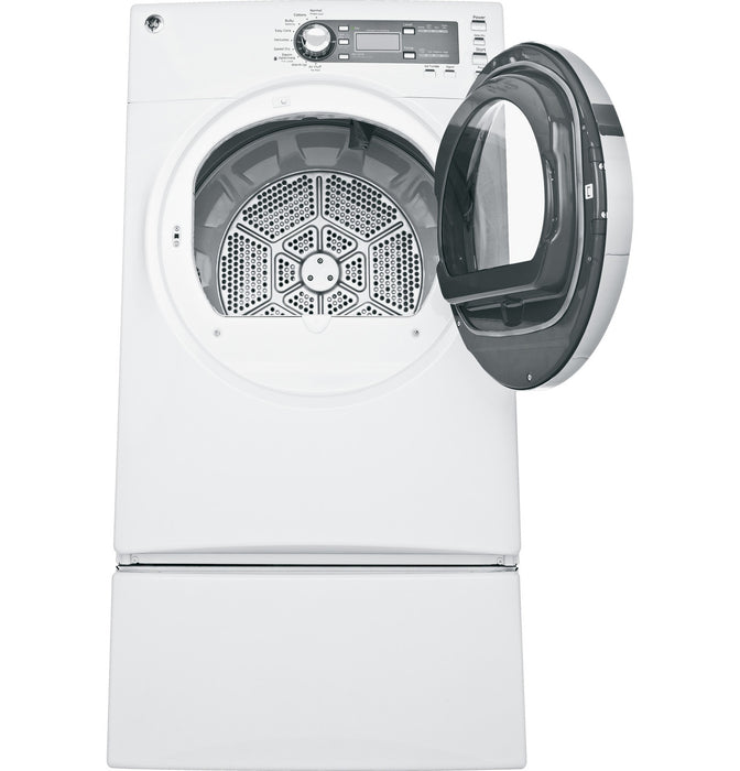 GE® 7.5 cu. ft. capacity frontload dryer with Steam and stainless steel drum