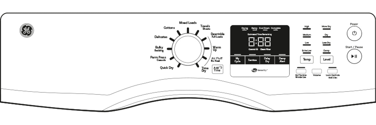 GE® 7.5 cu. ft. capacity frontload dryer