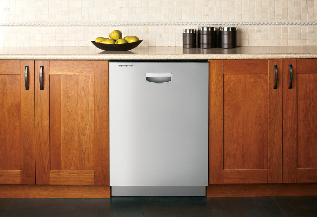 GE® Stainless Interior Dishwasher with Hidden Controls and Recessed Handle