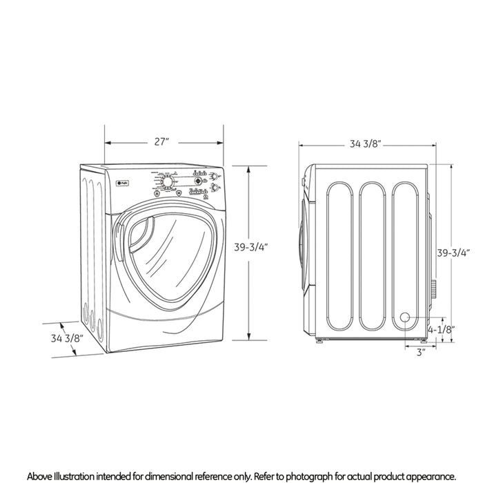 GE Profile 7.5 cu. ft. stainless steel capacity frontload dryer with Steam