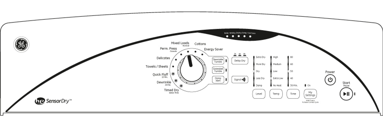 GE® 7.0 cu. ft. capacity Dura Drum gas dryer with HE SensorDry™