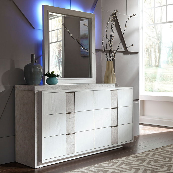 Mirage - King Panel Bed, Dresser & Mirror, Chest