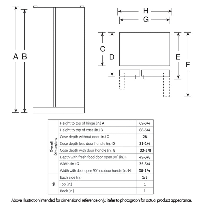 GE® ENERGY STAR® 25.3 Cu. Ft. CleanSteel™ Side-By-Side Refrigerator with Dispenser