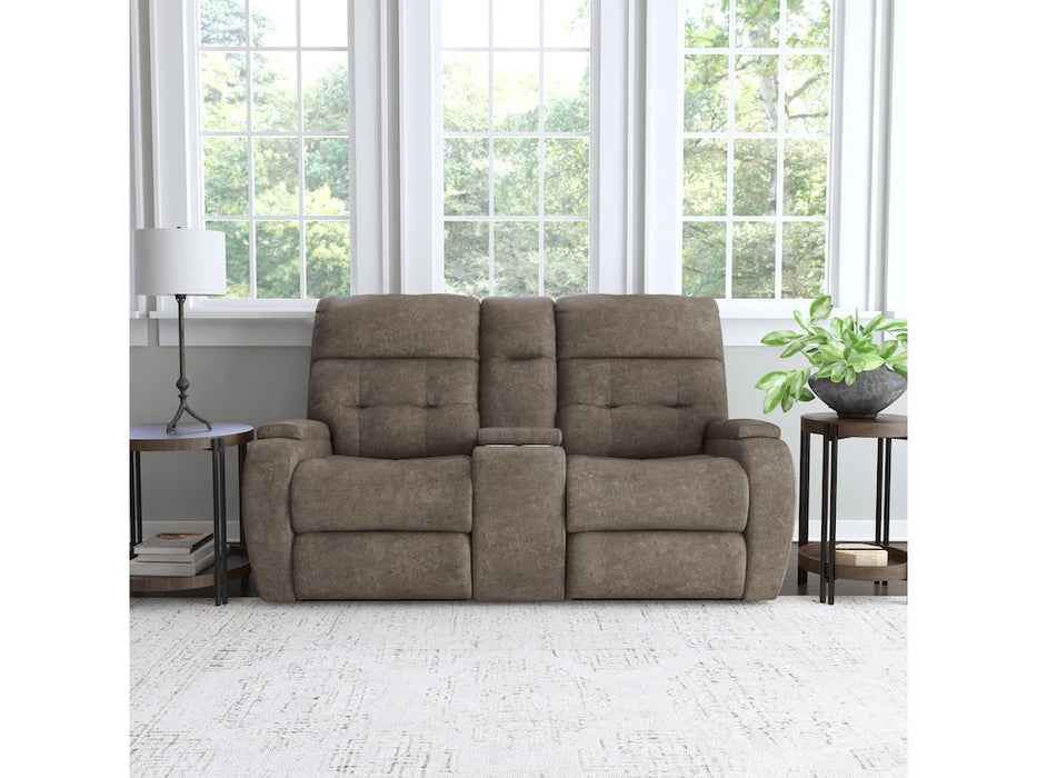 Strait Power Reclining Loveseat with Console and Power Headrests