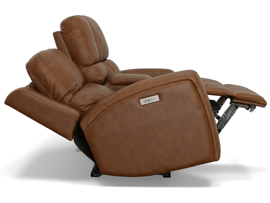 Linden Power Reclining Loveseat with Console and Power Headrests and Lumbar