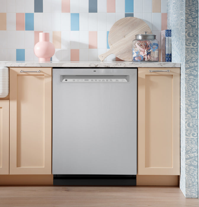 GE® ENERGY STAR® Fingerprint Resistant Front Control with Stainless Steel Interior Dishwasher with Sanitize Cycle